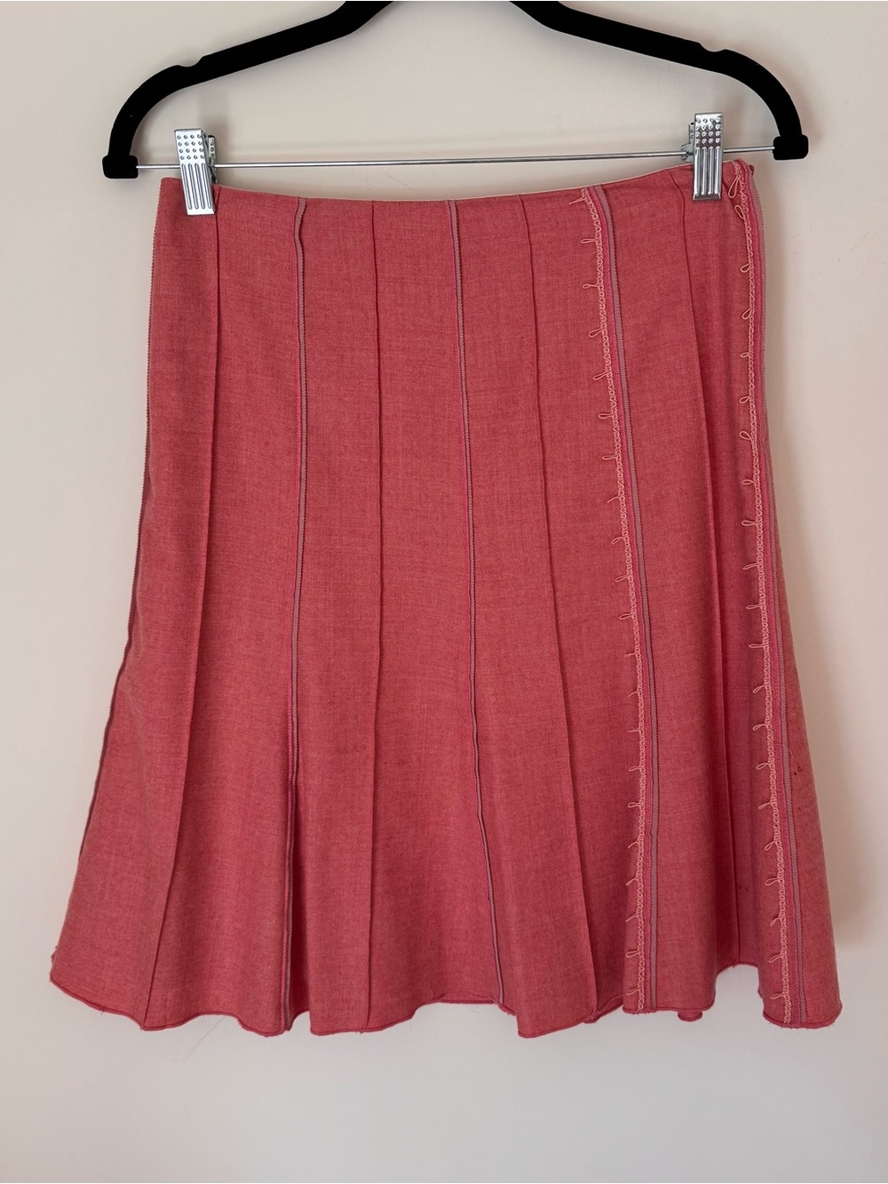 shin choi x bergdorf goodman 100% wool pink mini skirt
